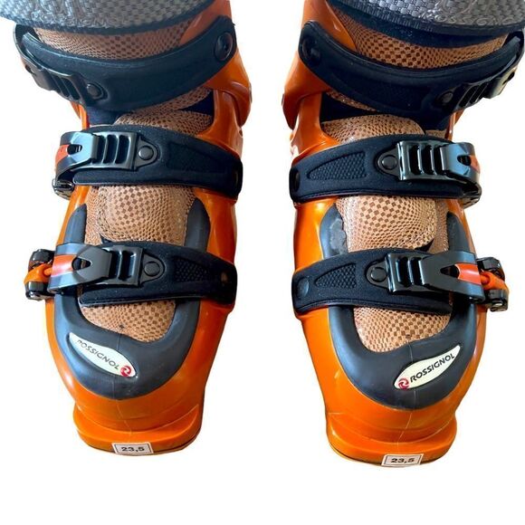 ROSSIGNOL Skiboots Orange/Leather Size 23.5 (6.5) NEW IN BOX - Picture 9 of 16
